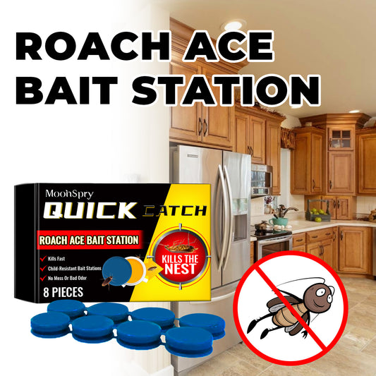 QuickCatch Roach Bait Station – Fast-Acting, Child-Resistant, 8-Pack